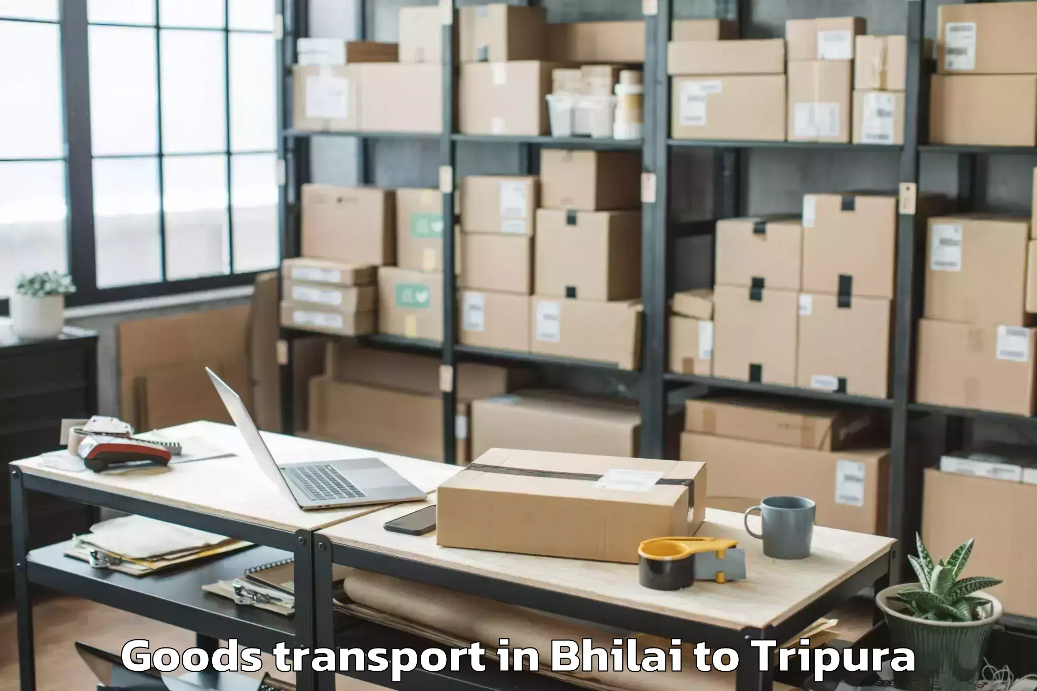 Book Your Bhilai to Ambasa Goods Transport Today